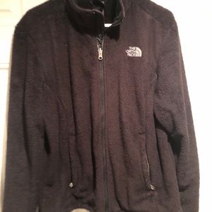 Black The North Face Fleece/Furry Jacket